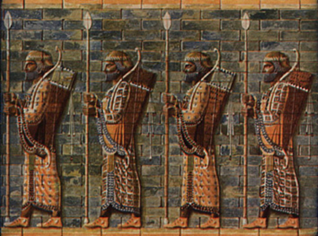 Relieve policromado del Palacio de Susa , época del reinado Darío I (fecha aproximada 510 a.C.)vvvv