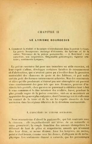 LITTÉRATURE: Lyrisme  Bourgeois