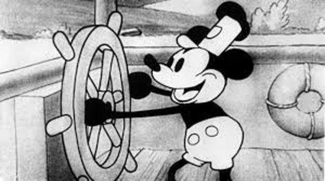 Mickey Mouse makes his first appearance in the short film "Steamboat Willie"