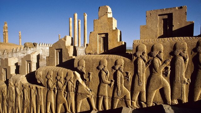 Relieve mural de Persepolis, Palacio de Darío I (518-490 a.C.)Persépolis