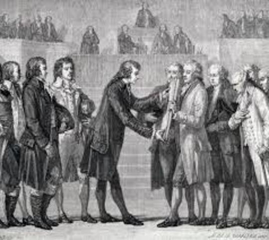 The Constitution of 1791 sets up a constitutional monarchy in France