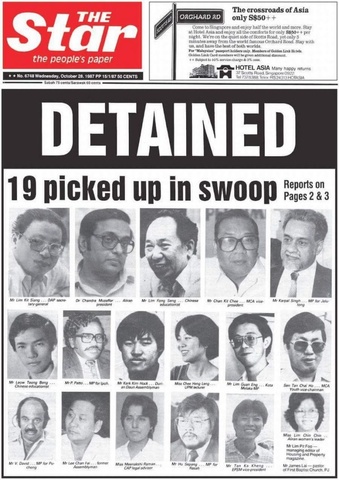 27 October 1987 - Ops Lalang (Operation Lalang)