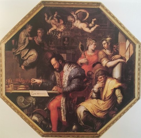 Vasari,Cosimo I studia l'assedio di Siena, Salone dei Cinquecento