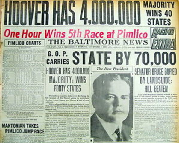Herbert Hoover is elected president
