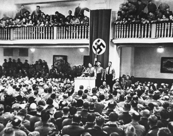 Adolf Hitler leads a failed attempt to overthrow the German Government