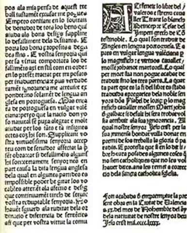 Publicació de Tirant lo Blanc