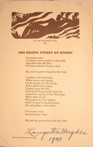 Langston Hughes publishes his first set of poems in his The Weary Blues.