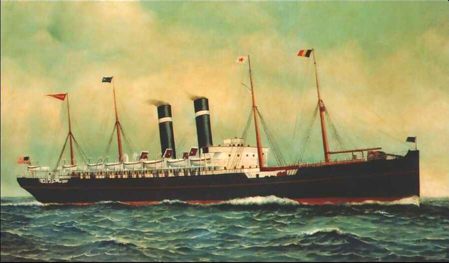 Departed Antwerp on Kroonland(Red Star Line)