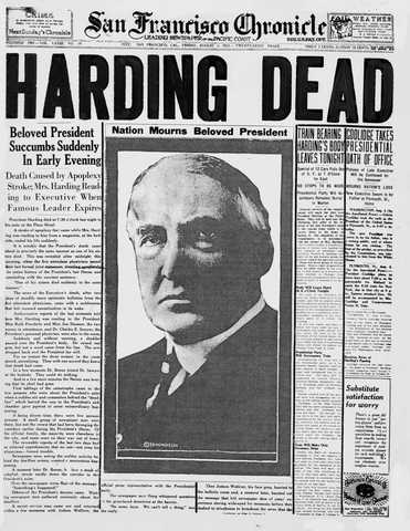 President Warren G. Harding dies