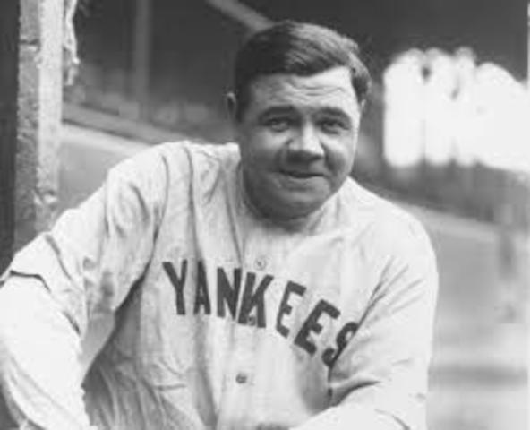 Babe Ruth hits 60 Home runs in a season