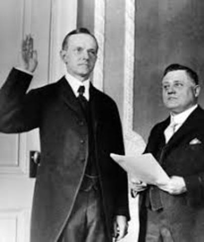 president Calvin Coolidge is elected president.