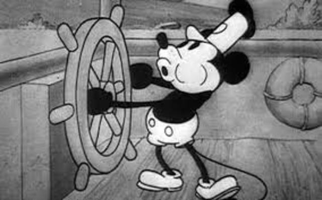 Mickey Mouse makes his first appearance in the short film, "Steamboat Willie"