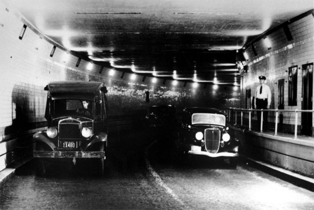 The Holland Tunnel connecting Nyc and NJ opens