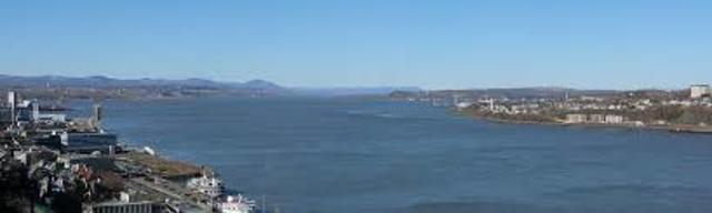Jacques Cartier navigates St. Lawrence River