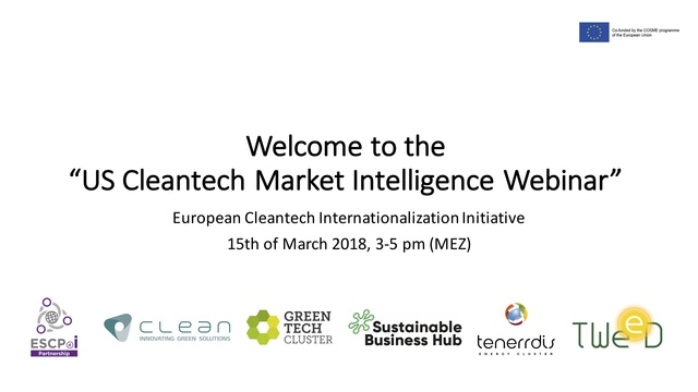 US Cleantech Market Intelligence Webinar - 15 mars 2018