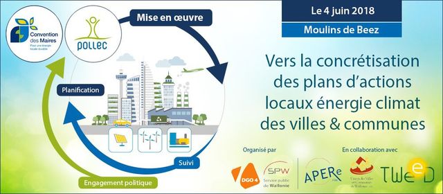 Event "Vers la concrétisation des plans d'actions Energie-Climat des villes et communes" | Moulins de Beez - 04 juin 2018