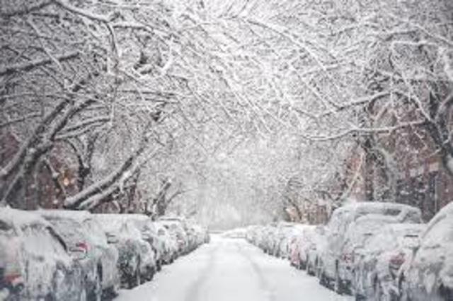 Tim and Father start to return home in the deep snow