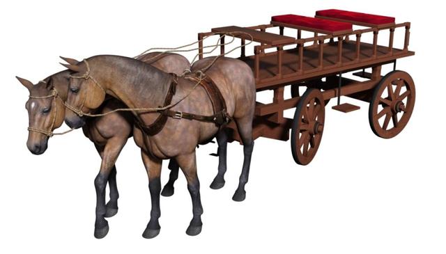 Primeros carros tirados por caballos