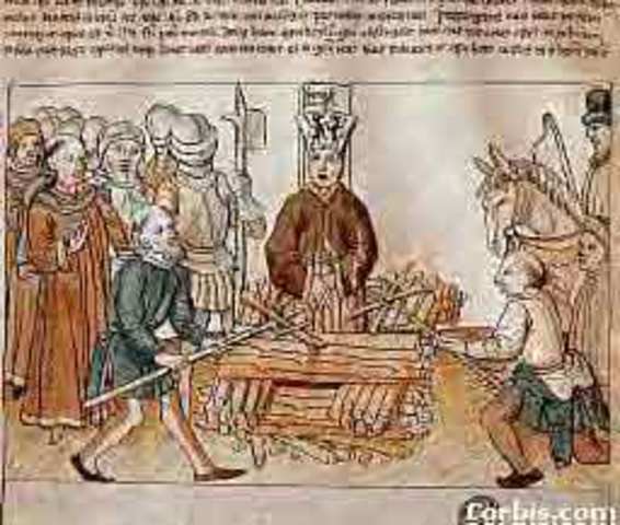 John Hus was burned