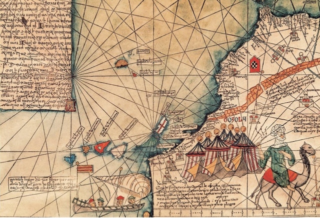 Representación de Canarias y la costa africana