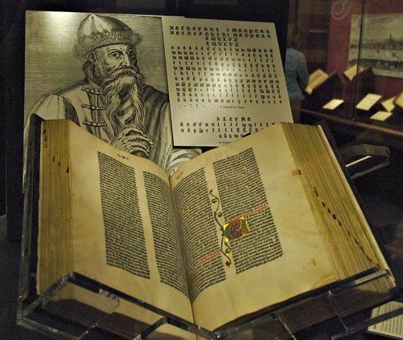 Gutenberg prints the first Bible