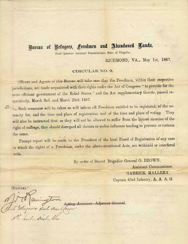 Congress passes the Freedmen's Bureau Act