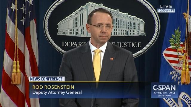 Rosenstein announces Russian indictments