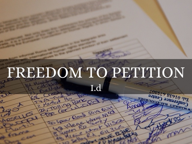 A case Involving the Freedom of Petition