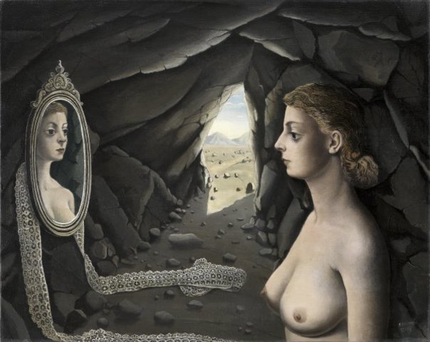 "Mujer ante el espejo" de Paul Delvaux