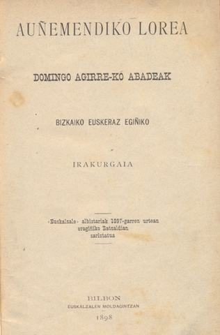 Euskarazko lehen nobelaren argitalpena