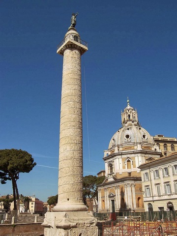 Columna de Trajano, (Roma), realizada en el 114 d.C. para conmemorar las victorias del emperador Trajano sobre los dacios, autor Marco Ulpio Trajano