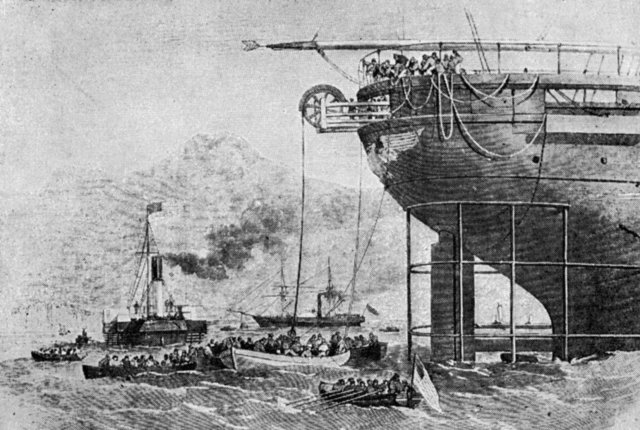 The first telegraph cable in Atlantic