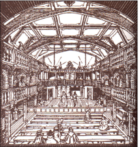 His company inaugurates a new room, the Blackfriars theater