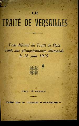 Le traité de Versailles