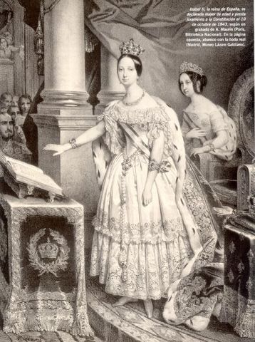 Isabel II declarada mayor de edad.