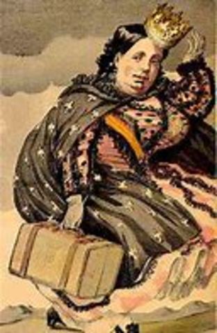 Revolución:  “La Gloriosa”. Exilio de Isabel II