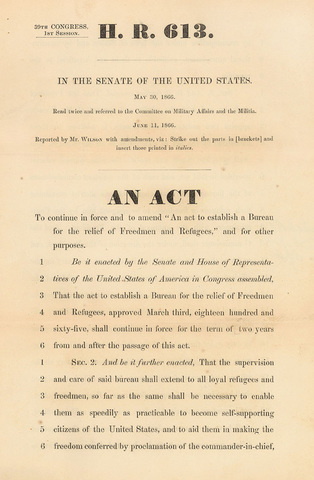 The Freedmen's Bureau Bill and Civil Rights Act of 1866