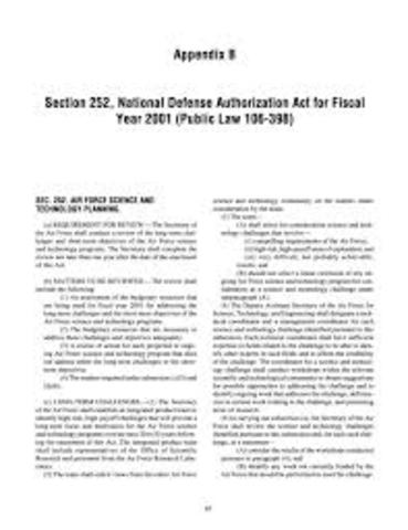 the Defense Appropriations Act of 2001