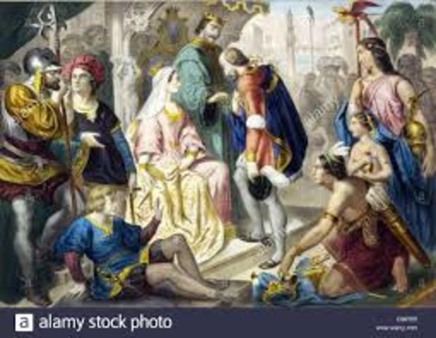 Columbus returns from the Carribean