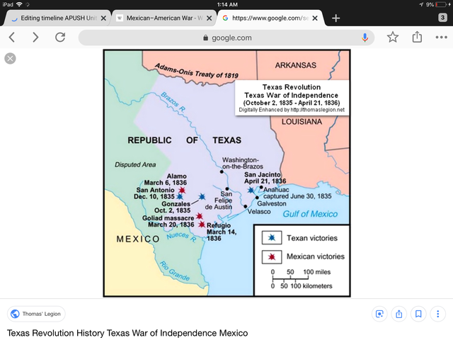 Texan Independance from Mexico