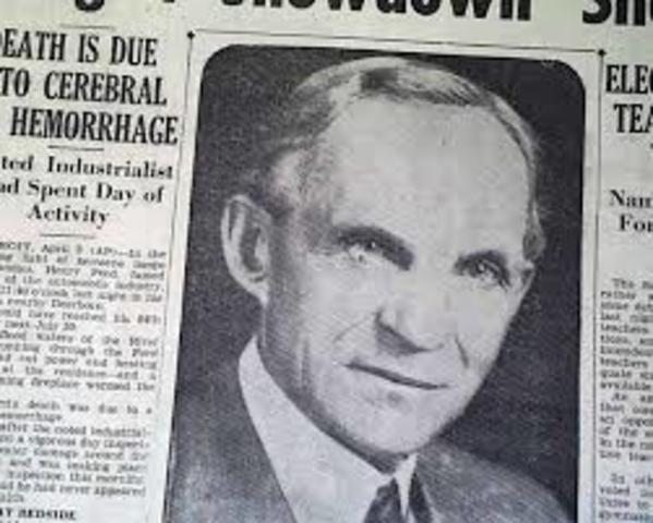 Henry Ford dies