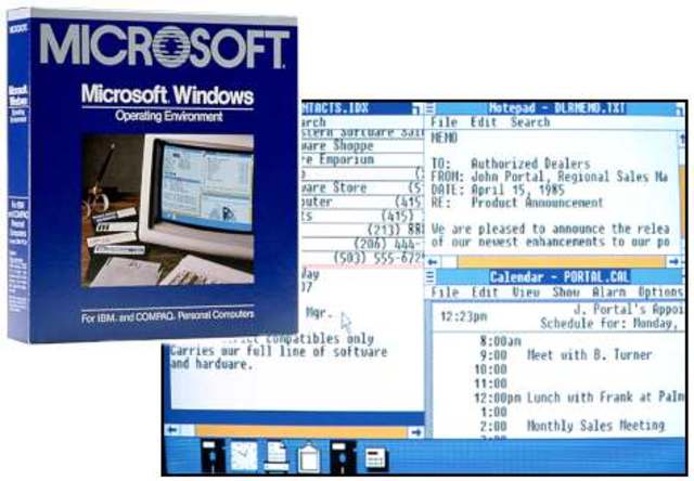 Microsoft Windows is introduced.