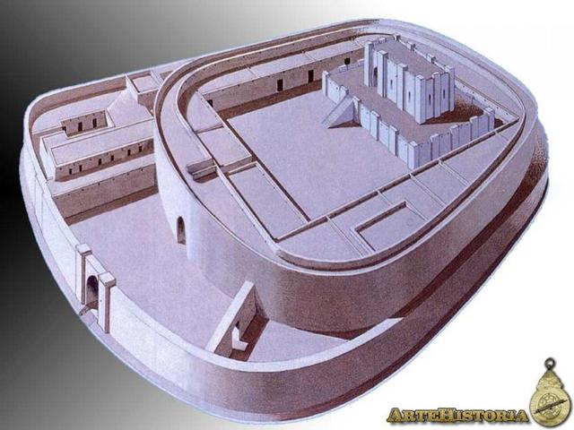 Templo ovalado de Khafadye. Epoca Dinástica Arcaica II-III (hacia 2.700-2.400 a.C.).