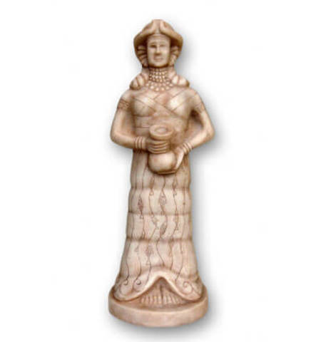 Diosa de Mari con el vaso manante (Escultura babilónica)
