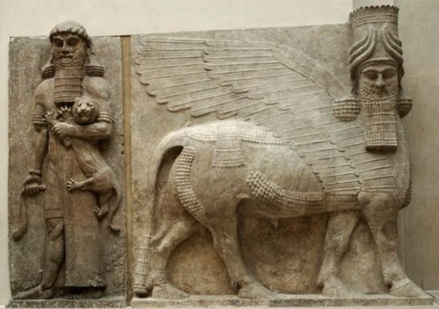 Héroe del león. Imperio nuevo asirio (721-705 a.C.).