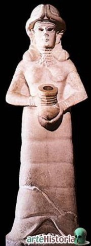 Diosa de Mari con el vaso manante
