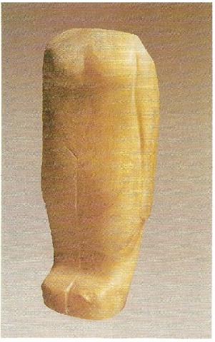 Figura femenina acéfala en alabastro. Mesopotamia protohistórica. Uruk (3.300-2.900 a.C.)