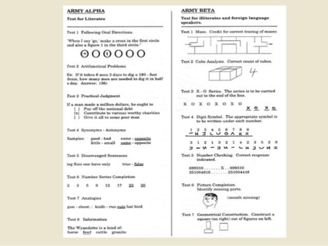 Creación de los tests Army Alpha y Arby Beta
