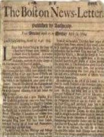 Aparece un anuncio de Caleb Philipps en la gaceta de boston ofreciendo material de enseñanzas y tutoría por correspondencia