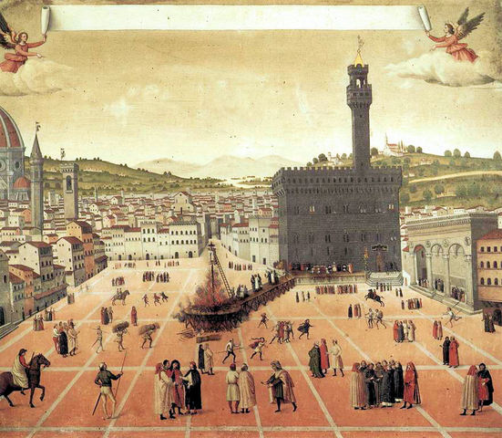 Savonarola Arso in piazza della Signoria